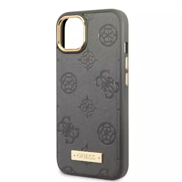 Guess GUHMP13MSAPSTG iPhone 13 6.1&quot  grey/grey hardcase Peony Logo Plate MagSafe 12