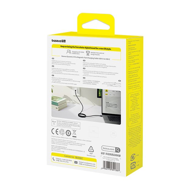 Baseus Dynamic 4 Pro Fast USB-C Cable - USB-C 100W 1m - Black 2