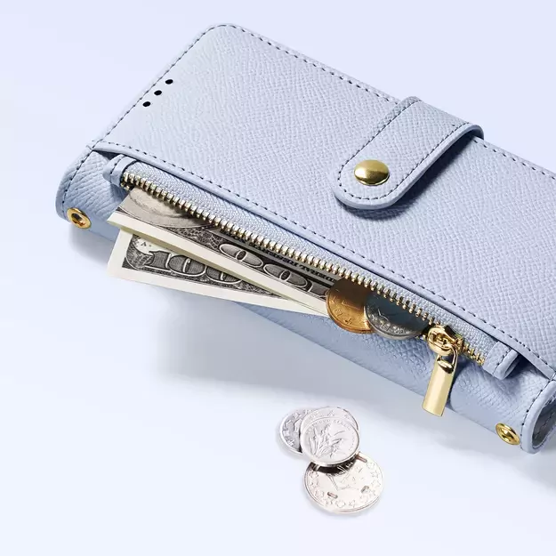 Dux Ducis Lawa Leather Case for Samsung Galaxy S25+ with Detachable Magnetic Wallet - Blue 17