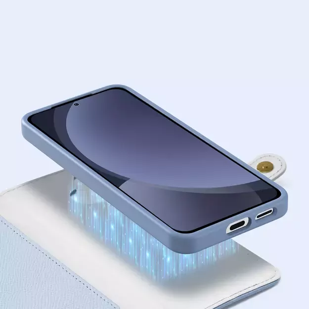 Dux Ducis Lawa Leather Case for Samsung Galaxy S25+ with Detachable Magnetic Wallet - Blue 20