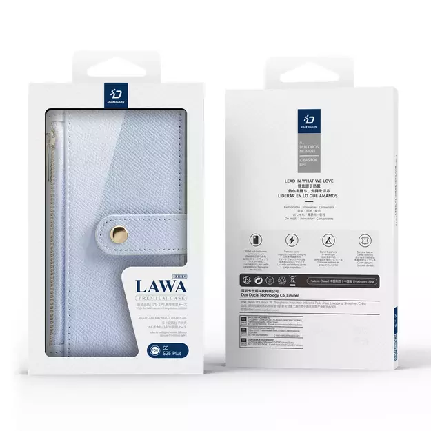 Dux Ducis Lawa Leather Case for Samsung Galaxy S25+ with Detachable Magnetic Wallet - Blue 24