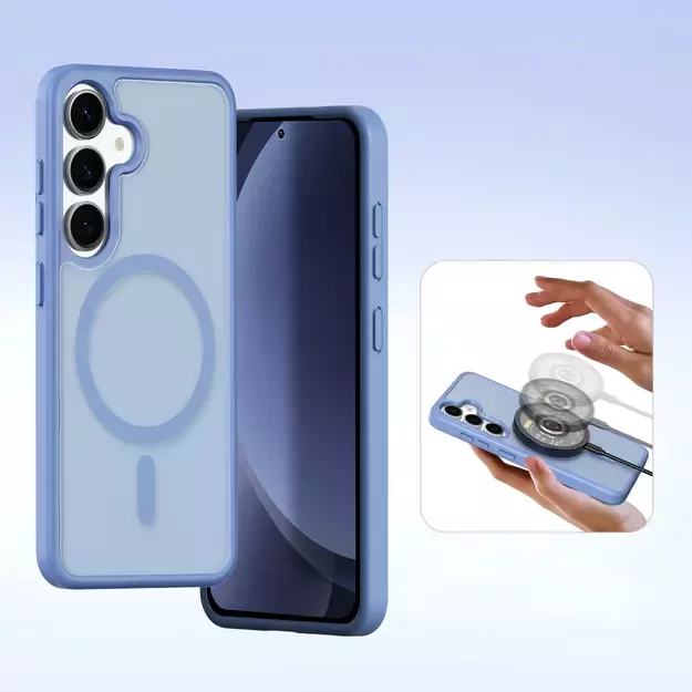 Dux Ducis Lawa Leather Case for Samsung Galaxy S25+ with Detachable Magnetic Wallet - Blue 13