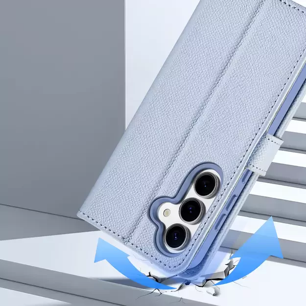 Dux Ducis Lawa Leather Case for Samsung Galaxy S25+ with Detachable Magnetic Wallet - Blue 15