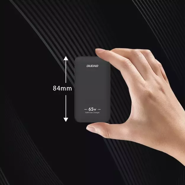 GaN Dudao A65Q 65W USB-A / USB-C PD Ultra-Thin Travel Wall Charger EU / US - Black 1