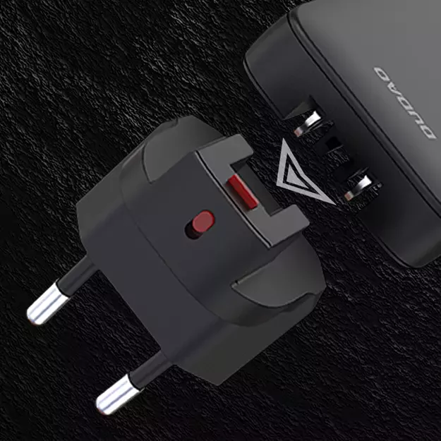 GaN Dudao A65Q 65W USB-A / USB-C PD Ultra-Thin Travel Wall Charger EU / US - Black 2