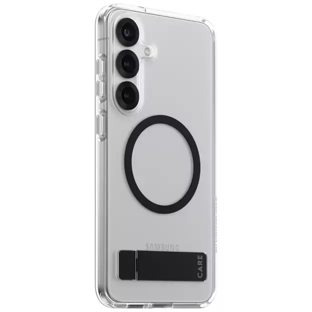 CARE by PanzerGlass Feature Black Kickstand &amp  QI Case for Samsung Galaxy S25+ - Transparent 4