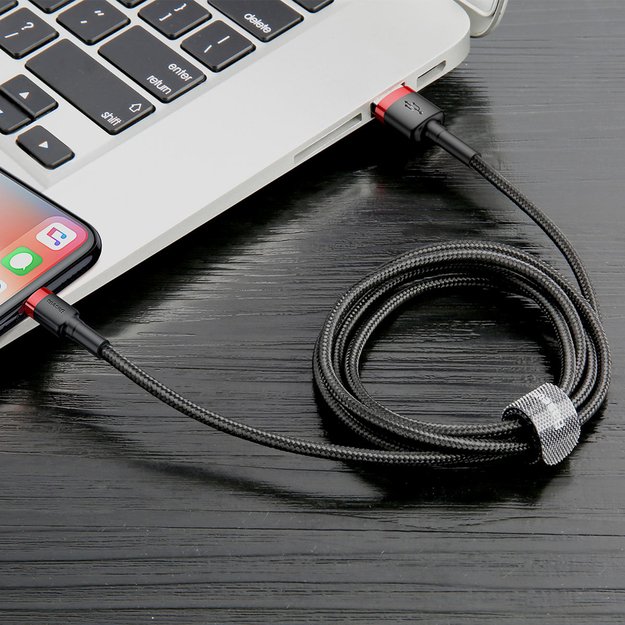 Baseus Cafule USB-A / Lightning 2.4A QC 3.0 cable 1 m - black and red 4