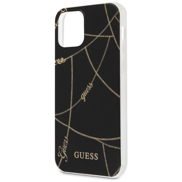 Guess GUHCP12SPCUCHBK iPhone 12 mini 5.4&quot  black/black hardcase Gold Chain Collection 16
