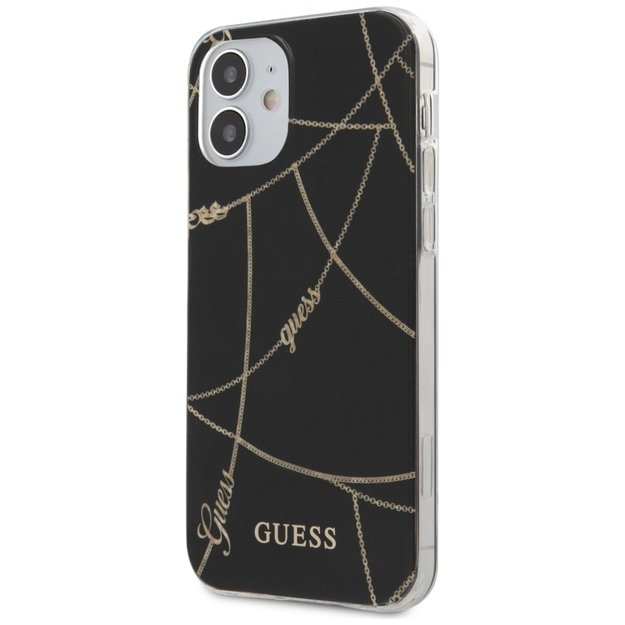 Guess GUHCP12SPCUCHBK iPhone 12 mini 5.4&quot  black/black hardcase Gold Chain Collection 10