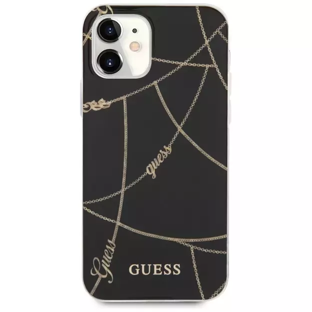 Guess GUHCP12SPCUCHBK iPhone 12 mini 5.4&quot  black/black hardcase Gold Chain Collection 2