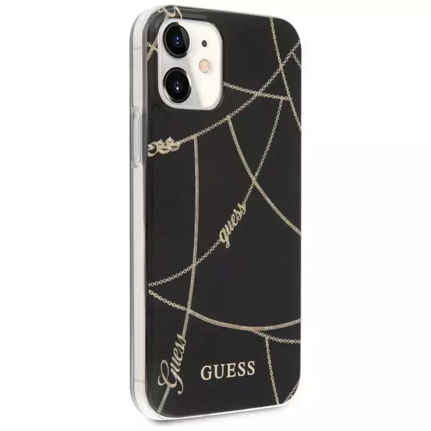 Guess GUHCP12SPCUCHBK iPhone 12 mini 5.4&quot  black/black hardcase Gold Chain Collection 3