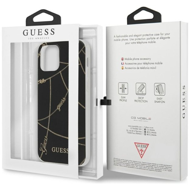 Guess GUHCP12SPCUCHBK iPhone 12 mini 5.4&quot  black/black hardcase Gold Chain Collection 18