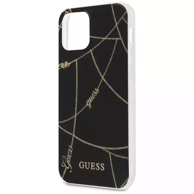 Guess GUHCP12SPCUCHBK iPhone 12 mini 5.4&quot  black/black hardcase Gold Chain Collection 7