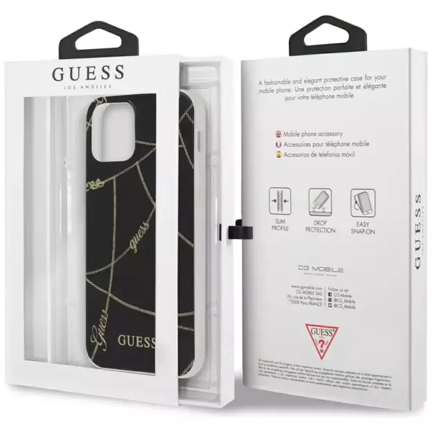 Guess GUHCP12SPCUCHBK iPhone 12 mini 5.4&quot  black/black hardcase Gold Chain Collection 9