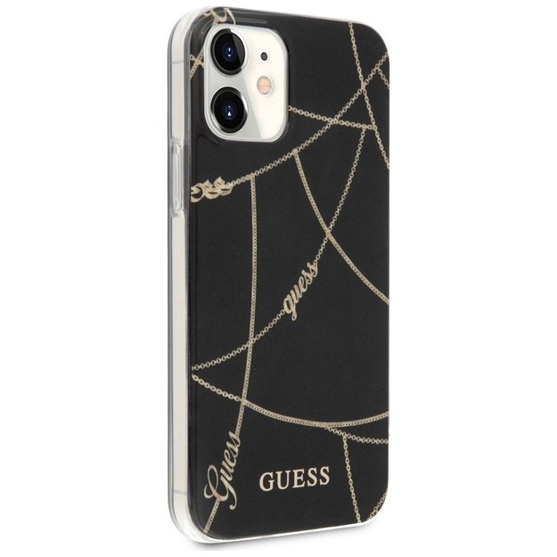 Guess GUHCP12SPCUCHBK iPhone 12 mini 5.4&quot  black/black hardcase Gold Chain Collection 12