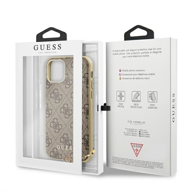 Guess GUHCN61GF4GBR iPhone 11 6.1&quot  / Xr brown/brown hard case 4G Charms Collection 12
