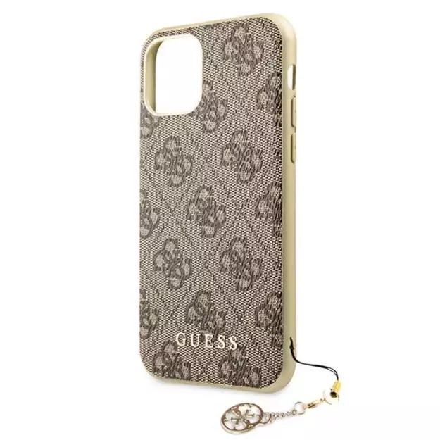 Guess GUHCN61GF4GBR iPhone 11 6.1&quot  / Xr brown/brown hard case 4G Charms Collection 4