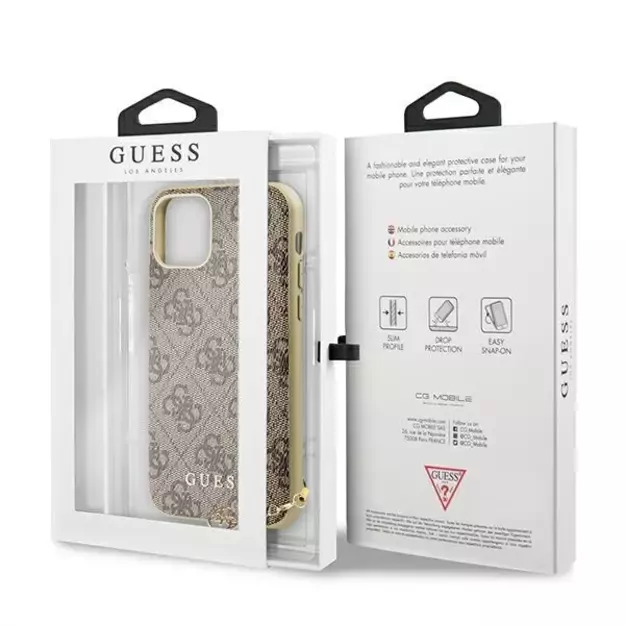 Guess GUHCN61GF4GBR iPhone 11 6.1&quot  / Xr brown/brown hard case 4G Charms Collection 6