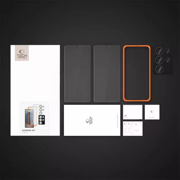 Tech-Protect Supreme Set for Samsung Galaxy S25 Ultra 2x Tempered Glass Screen Protector / Camera Tempered Glass - Clear 10