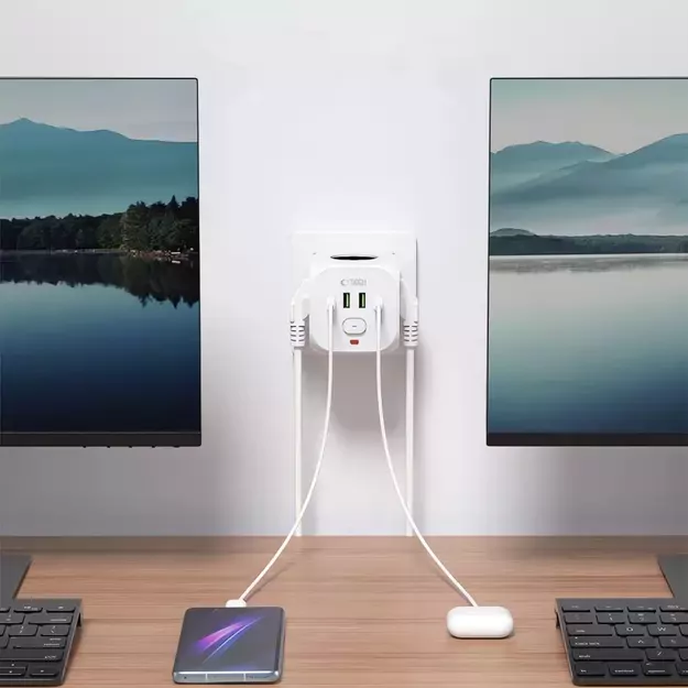 Tech-Protect PCL3x4 Power Strip, 2x USB-A, 2x USB-C, 3x AC Type Schuko - White 10
