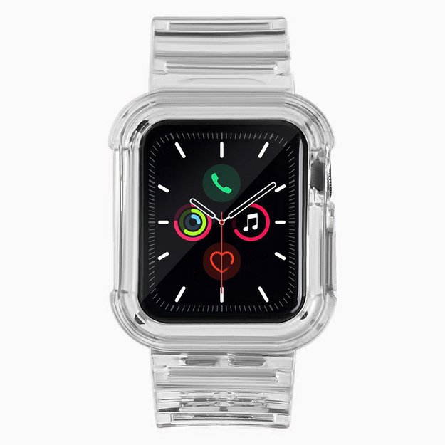 Silicone Band Strap Bracelet Case Strap Light Set for Apple Watch 42mm - Black 1