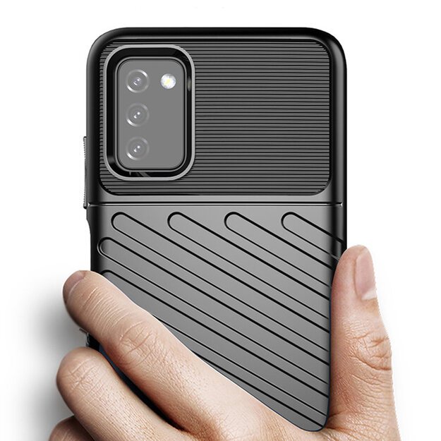 Thunder Case Flexible Tough Rugged Cover TPU Case for Samsung Galaxy A03s black 22