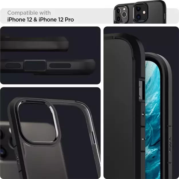 Spigen Ultra Hybrid Case for iPhone 12 / iPhone 12 Pro - Matte Black 33