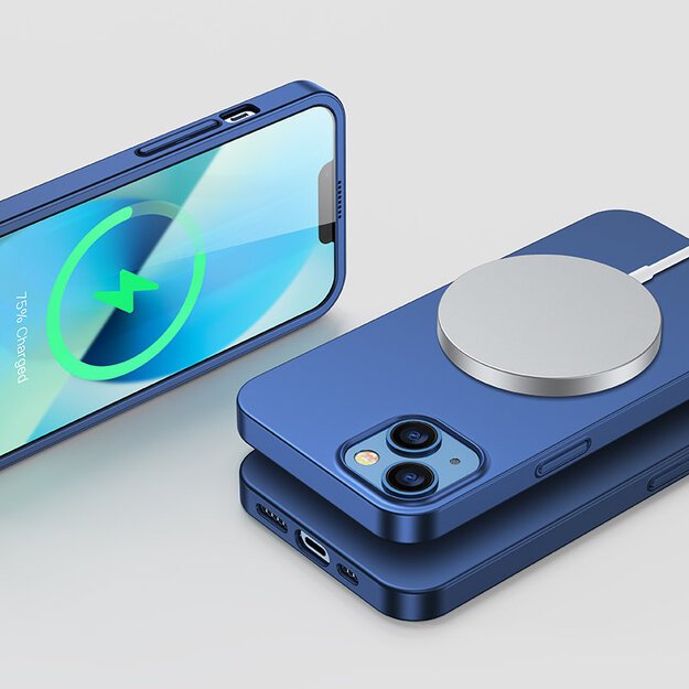 Joyroom 360 Full Case front and back cover for iPhone 13 + tempered glass screen protector blue (JR-BP927 blue) 5