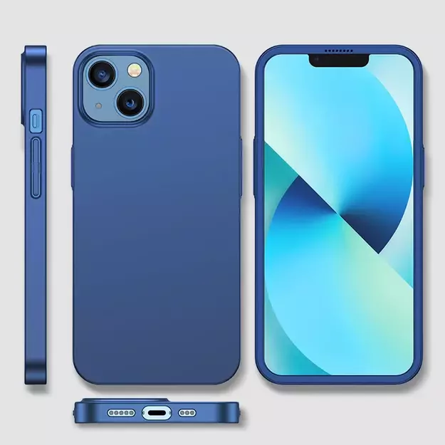 Joyroom 360 Full Case front and back cover for iPhone 13 + tempered glass screen protector blue (JR-BP927 blue) 14