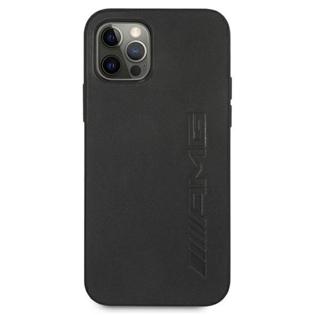AMG AMHCP12LDOLBK iPhone 12 Pro Max 6,7  czarny/black hardcase Leather Hot Stamped 9