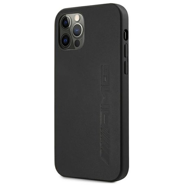 AMG AMHCP12LDOLBK iPhone 12 Pro Max 6,7  czarny/black hardcase Leather Hot Stamped 8