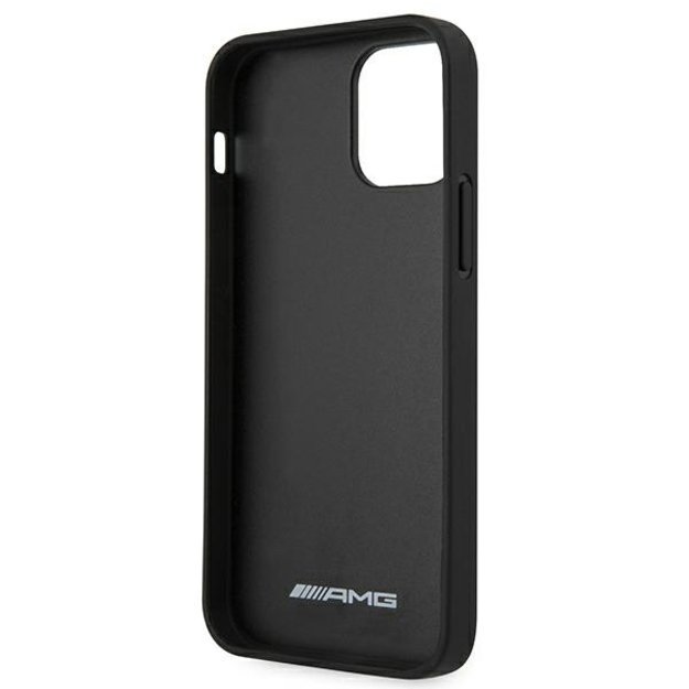 AMG AMHCP12LDOLBK iPhone 12 Pro Max 6,7  czarny/black hardcase Leather Hot Stamped 13