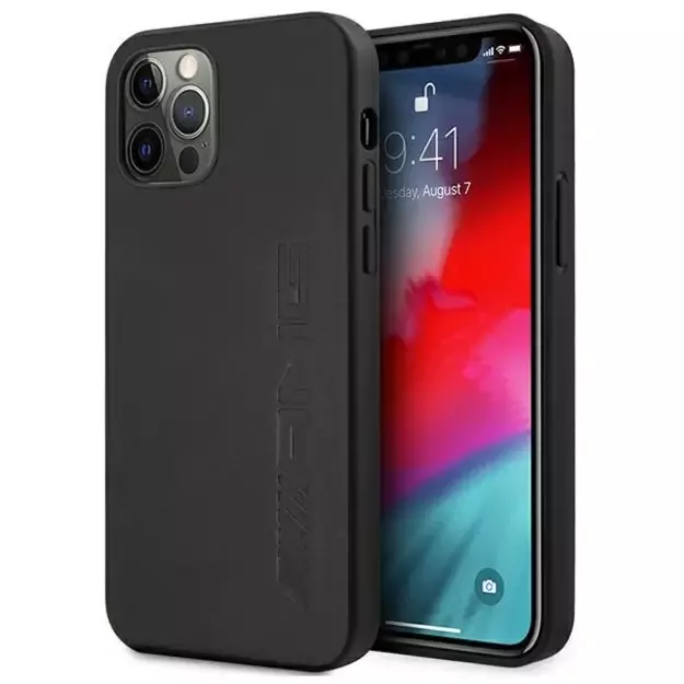 AMG AMHCP12LDOLBK iPhone 12 Pro Max 6,7  czarny/black hardcase Leather Hot Stamped