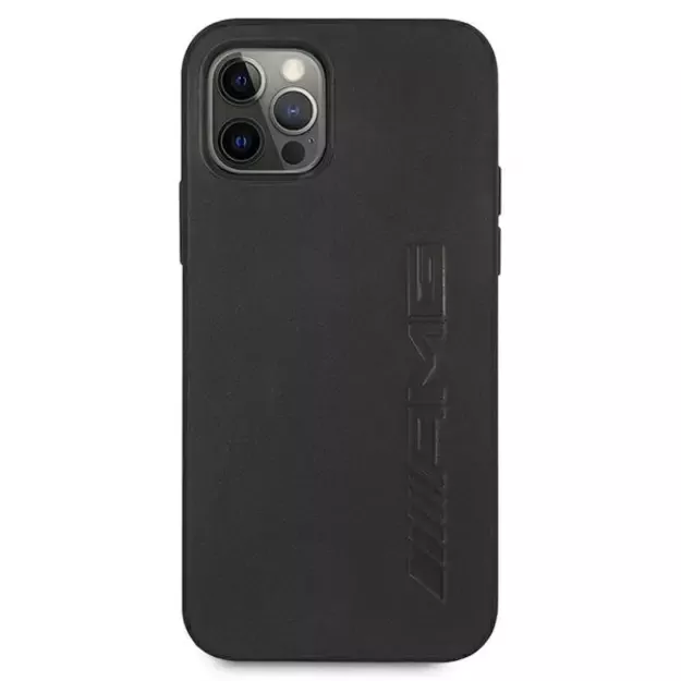 AMG AMHCP12LDOLBK iPhone 12 Pro Max 6,7  czarny/black hardcase Leather Hot Stamped 2