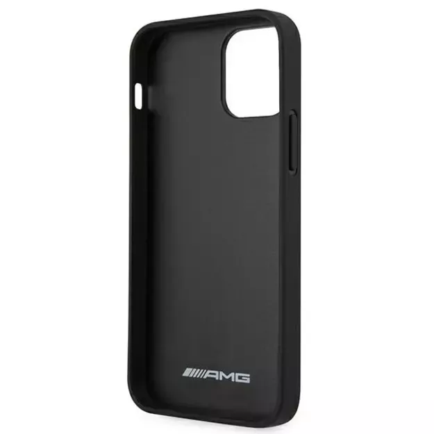AMG AMHCP12LDOLBK iPhone 12 Pro Max 6,7  czarny/black hardcase Leather Hot Stamped 5