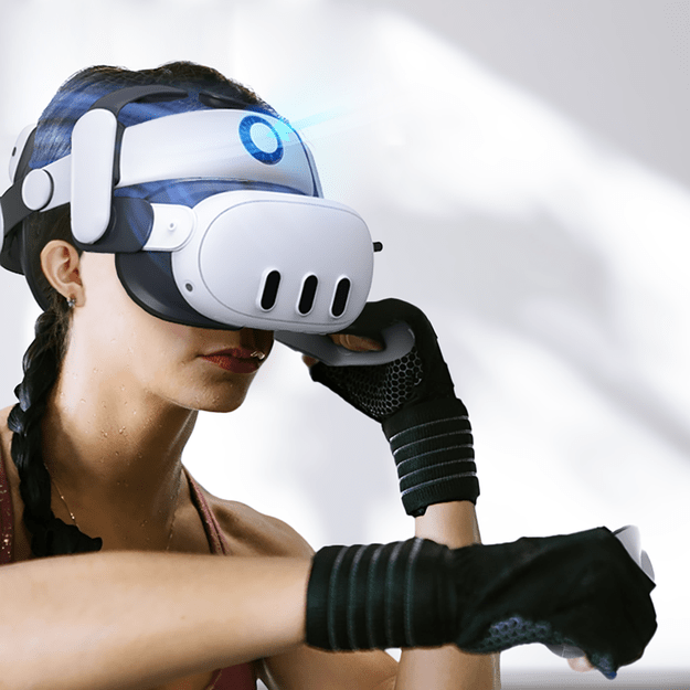 BoboVR S3 Pro strain relief strap for Meta Quest 3 VR goggles + B100 external battery - white and black 1