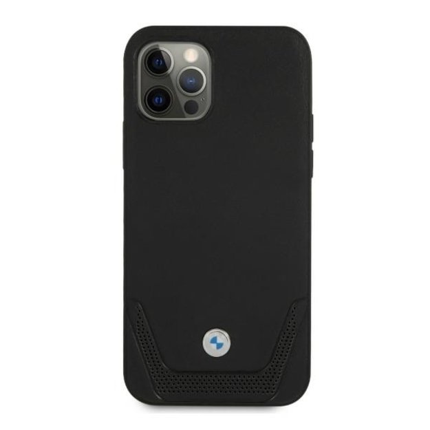 Etui BMW BMHCP12LRSWPK iPhone 12 Pro Max 6,7  czarny/black hardcase Leather Perforate 2