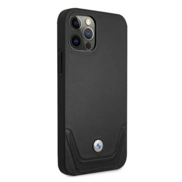 Etui BMW BMHCP12LRSWPK iPhone 12 Pro Max 6,7  czarny/black hardcase Leather Perforate 3