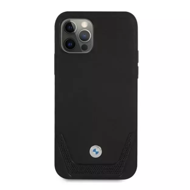 Etui BMW BMHCP12LRSWPK iPhone 12 Pro Max 6,7  czarny/black hardcase Leather Perforate 9