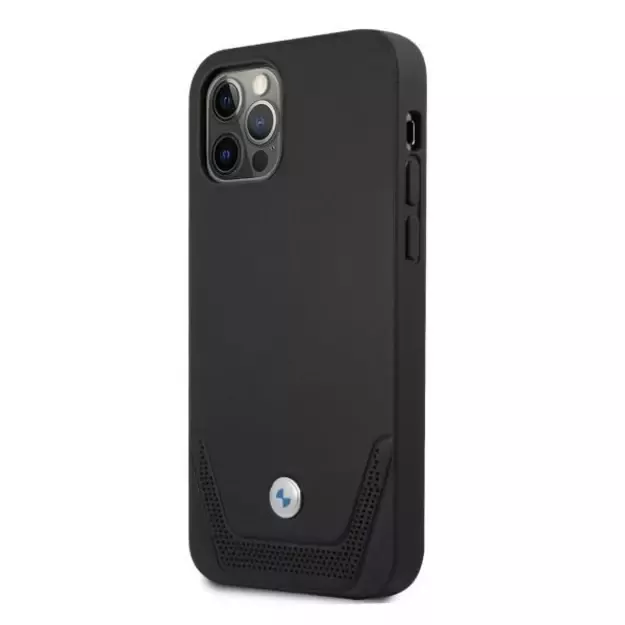 Etui BMW BMHCP12LRSWPK iPhone 12 Pro Max 6,7  czarny/black hardcase Leather Perforate 8
