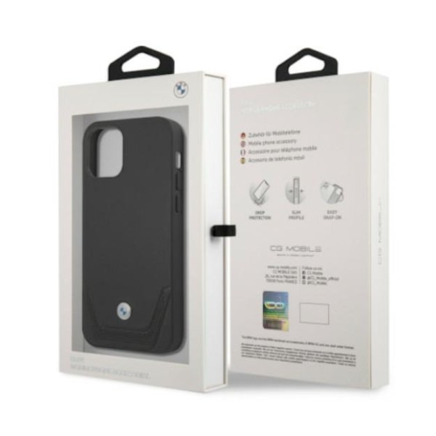 Etui BMW BMHCP12LRSWPK iPhone 12 Pro Max 6,7  czarny/black hardcase Leather Perforate 7