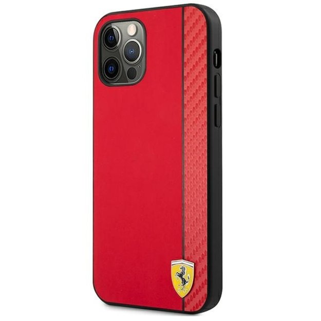 Ferrari FESAXHCP12LRE iPhone 12 Pro Max 6.7&quot  red/red hardcase On Track Carbon Stripe 1