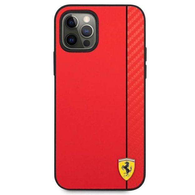 Ferrari FESAXHCP12LRE iPhone 12 Pro Max 6.7&quot  red/red hardcase On Track Carbon Stripe 2