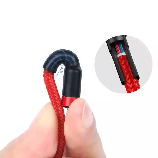 Baseus CATKLF-G91 USB-C - USB-C PD QC cable 60W 3A 480Mb/s 1m - black and red 11