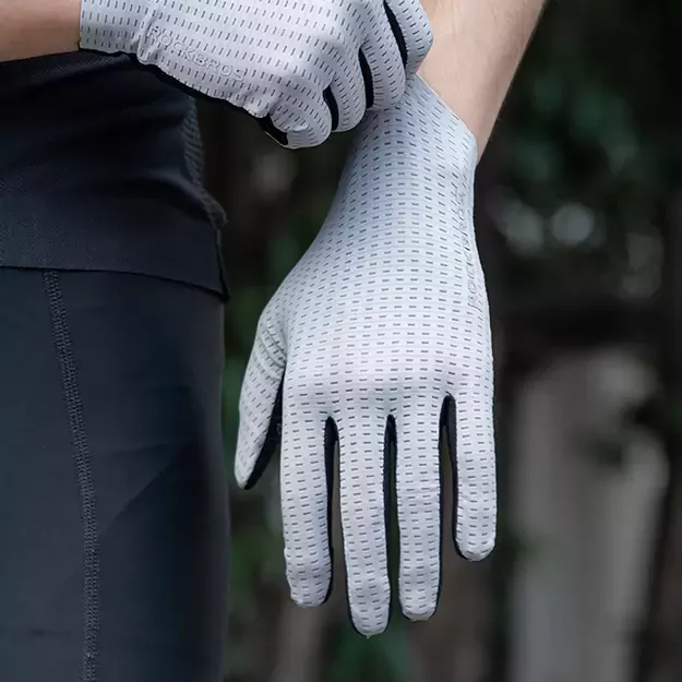 Rockbros Breathable Full Finger Cycling Gloves, Size: XL - Gray 1