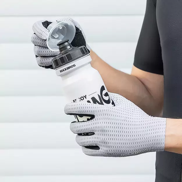 Rockbros Breathable Full Finger Cycling Gloves, Size: XL - Gray 4