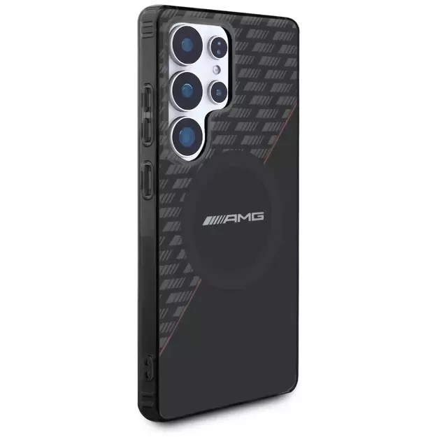 AMG Double Layer Rhombs MagSafe Case for Samsung Galaxy S25 Ultra - Black/Red 3