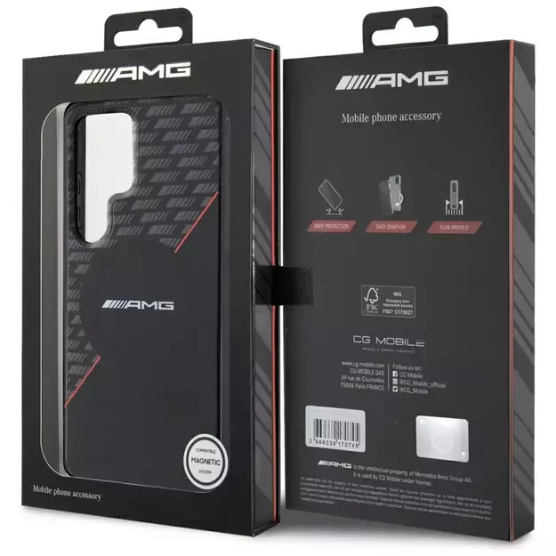 AMG Double Layer Rhombs MagSafe Case for Samsung Galaxy S25 Ultra - Black/Red 7