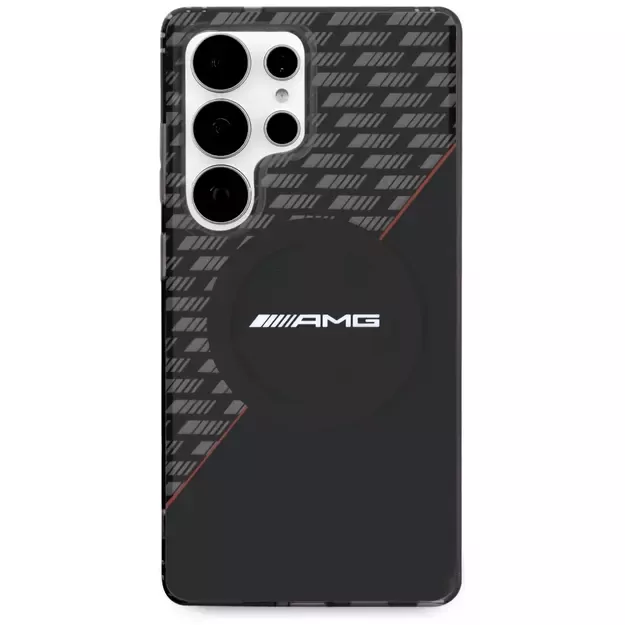 AMG Double Layer Rhombs MagSafe Case for Samsung Galaxy S25 Ultra - Black/Red 2
