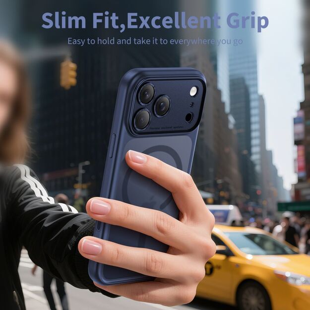 Tech-Protect Magpeak Magsafe CC Case for iPhone 17 Pro - Matte Navy Blue 4